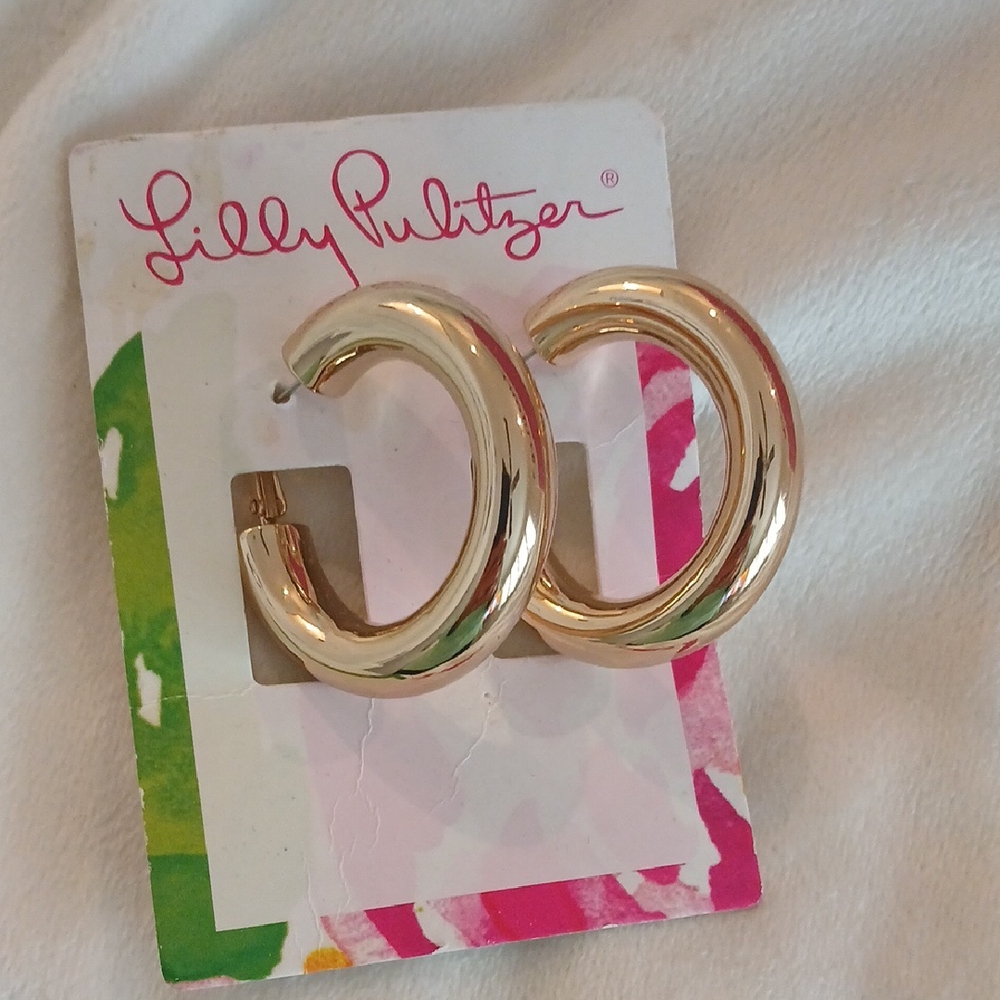 Lilly Pulitzer Gold Hoop Earrings